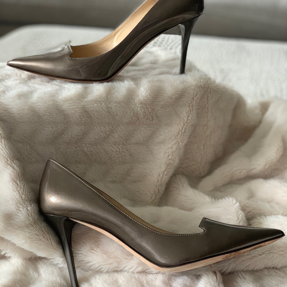Jimmy Choo Metallic Bronze Pointed-Toe Pumps - Picture 7 of 7